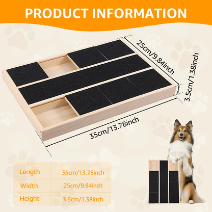 Dog Nail Scratch Board with Built-In Treat Box Wooden Puppy Nail Grinding Pad Dog Nail File Board Sandpaper Board Scratcher