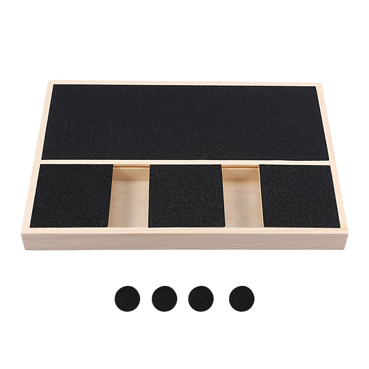 Dog Nail Scratch Board with Built-In Treat Box Wooden Puppy Nail Grinding Pad Dog Nail File Board Sandpaper Board Scratcher