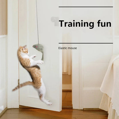 Interactive Cat Toy Hanging Clip Door Plush Mouse Self-Hi Hanging Door Elastic Funny Cat Toy Juguetes Para Gatos Rascador Gato