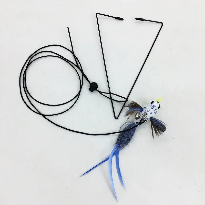 Interactive Cat Toy Hanging Clip Door Plush Mouse Self-Hi Hanging Door Elastic Funny Cat Toy Juguetes Para Gatos Rascador Gato