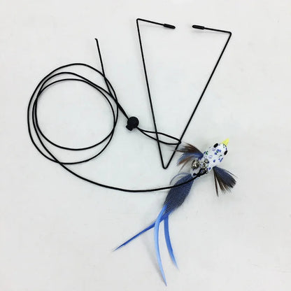 Interactive Cat Toy Hanging Clip Door Plush Mouse Self-Hi Hanging Door Elastic Funny Cat Toy Juguetes Para Gatos Rascador Gato