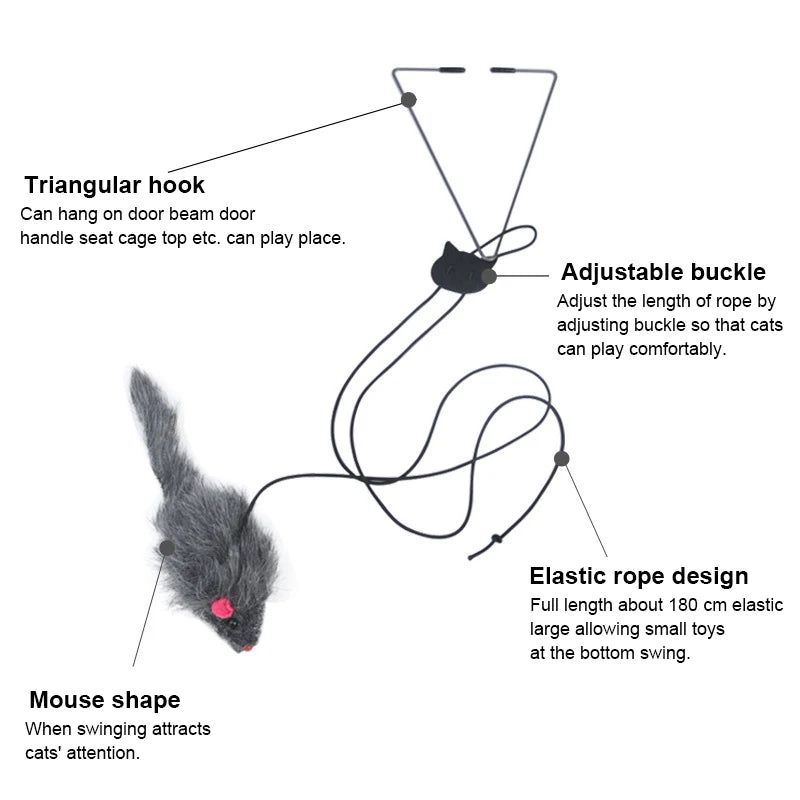 Interactive Cat Toy Hanging Clip Door Plush Mouse Self-Hi Hanging Door Elastic Funny Cat Toy Juguetes Para Gatos Rascador Gato